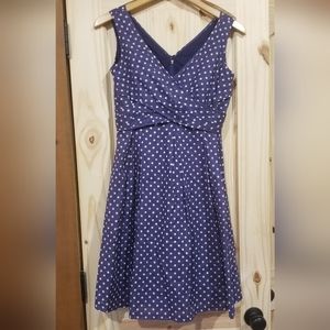 Nine West Blue with White Polka Dots Dress